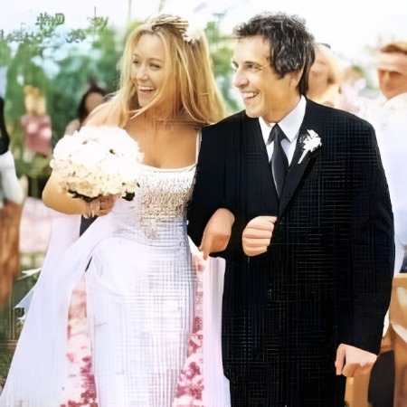 Ben Stiller and Christine Taylor during their marriage ceremony.